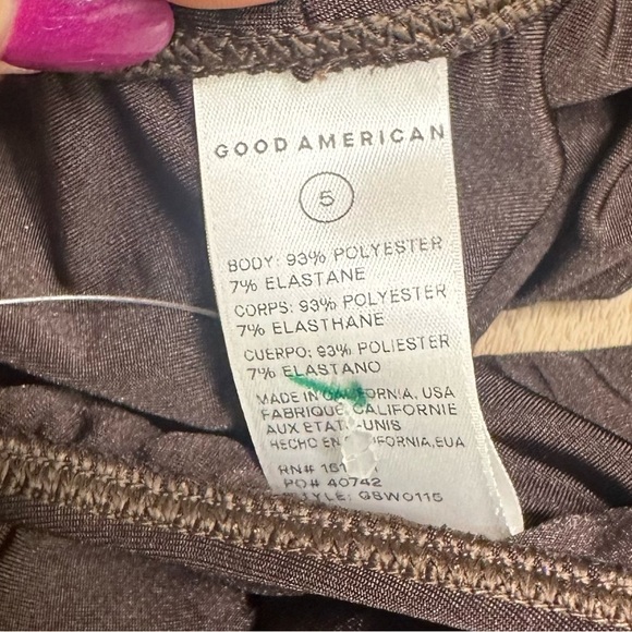 Good American The Layout One Piece Chocolate Swimsuit size 5 - Picture 6 of 9